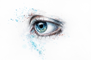 Depressione, sguardo. Occhio